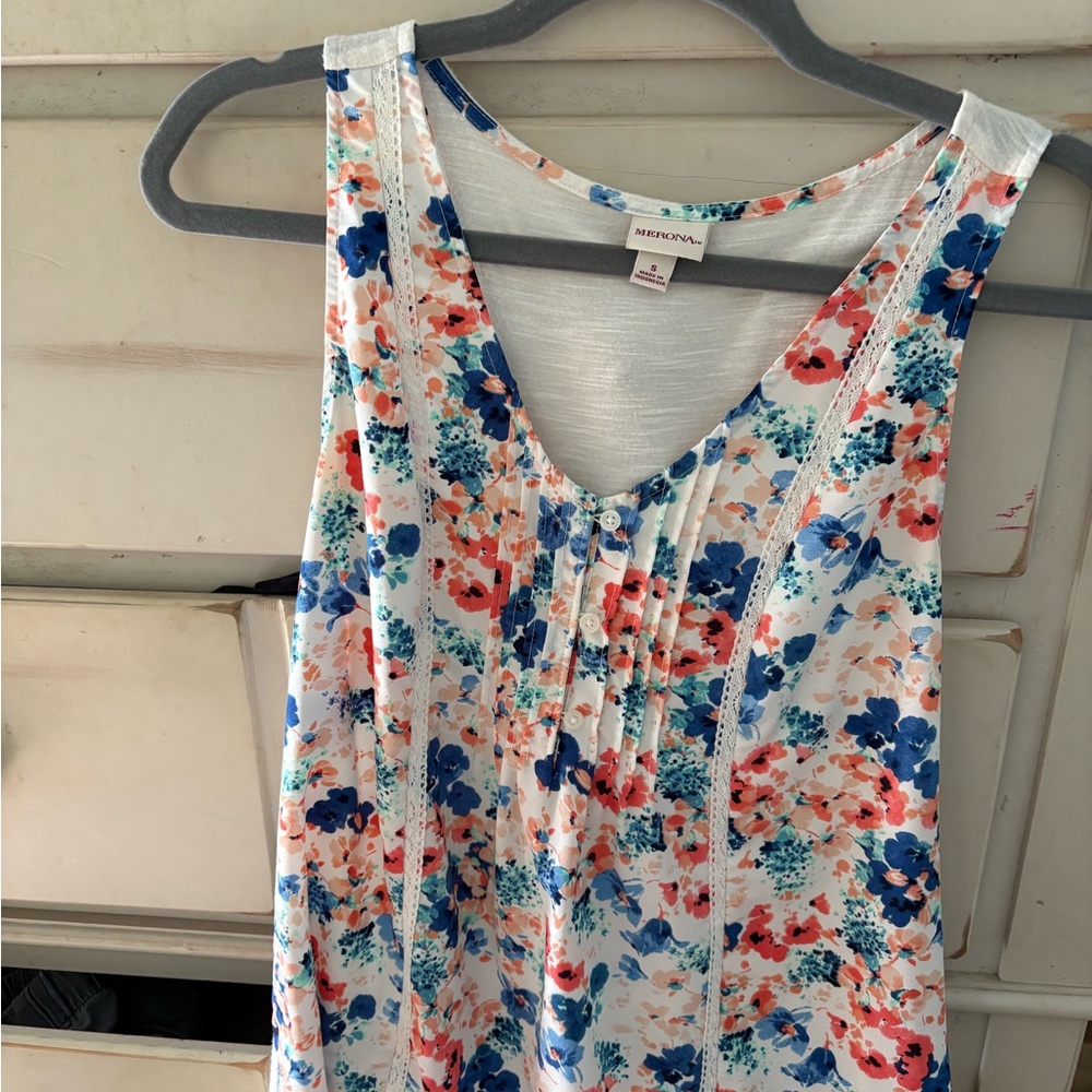 Merona Cream Pink Pleated Tank Top